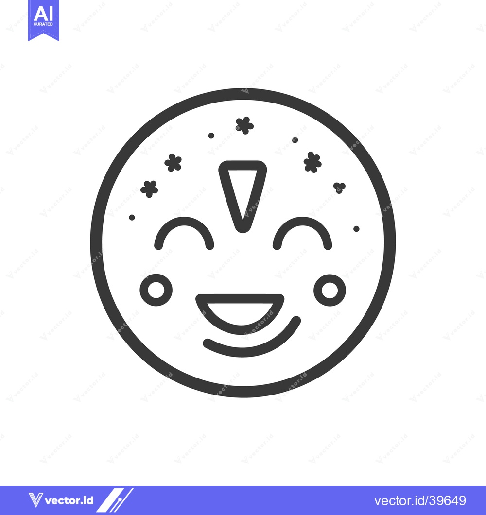 Premium Vector dari A smiling face with decorative elements inside a circular outline
