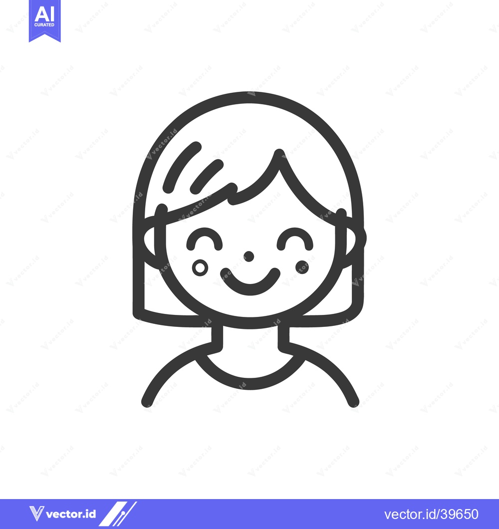 Premium Vector dari A simple illustrated depiction of a smiling female character