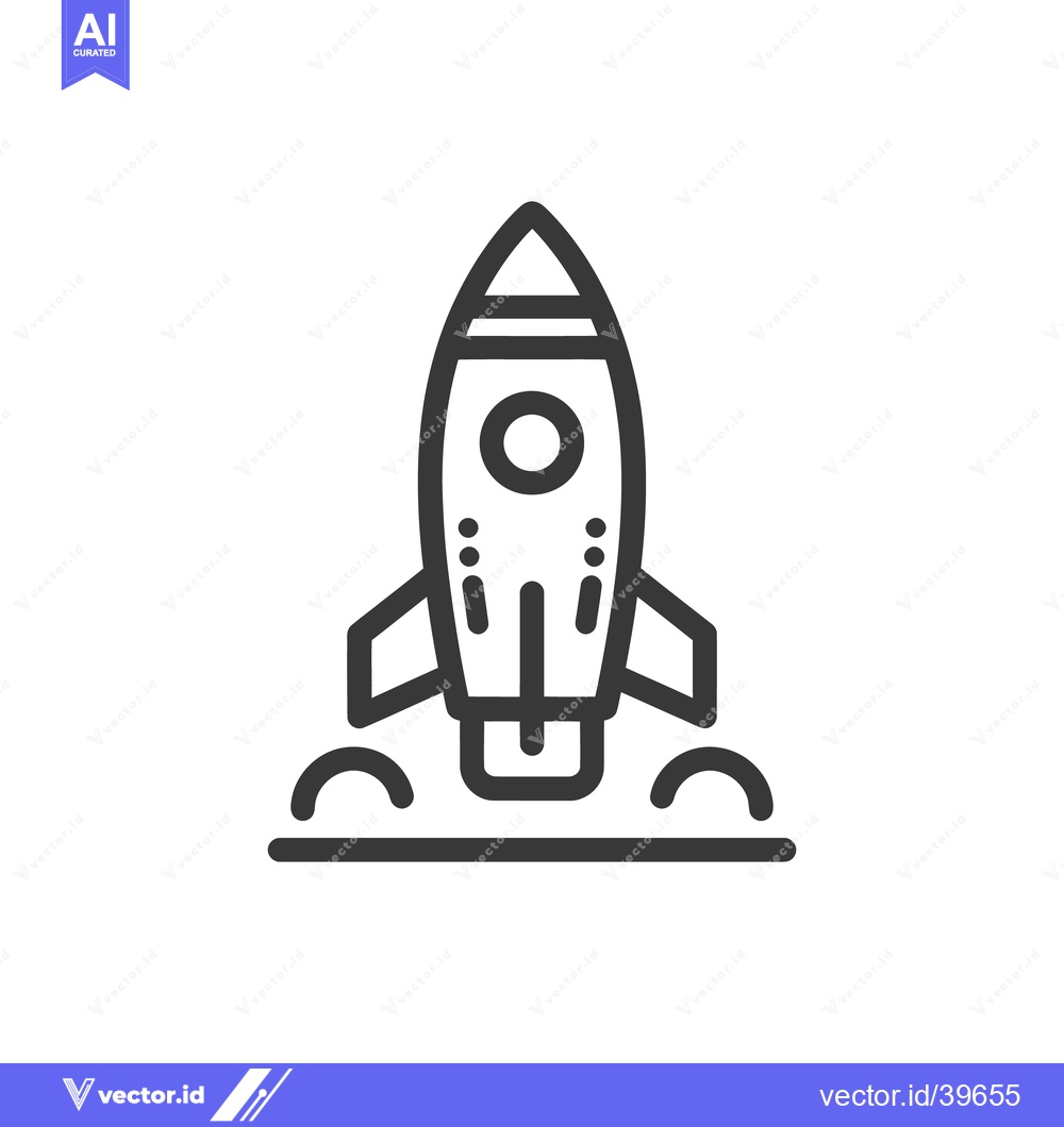Premium Vector dari Bold Line Art: Rocket Launching into Space Exploration