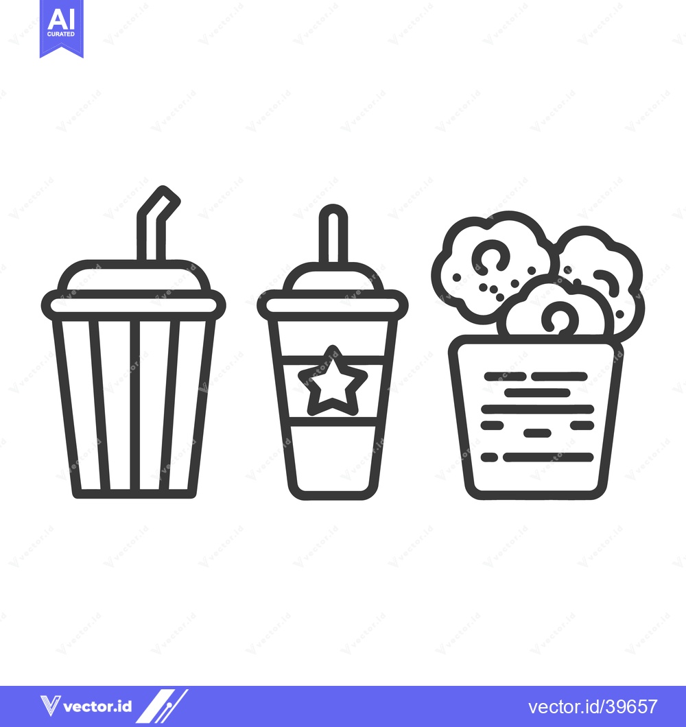 Premium Vector of Three food and drink icons representing fast food products