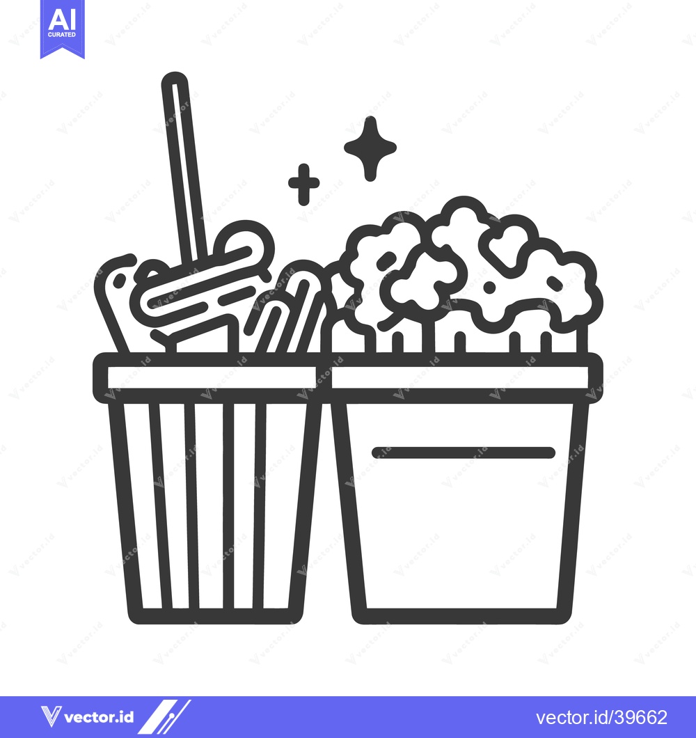 Premium Vector of Cleaning supplies and suds are displayed in buckets for tidying up