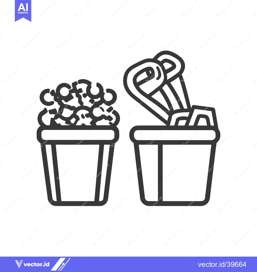 Premium Vector dari Two filled containers with possible movie theater snack items