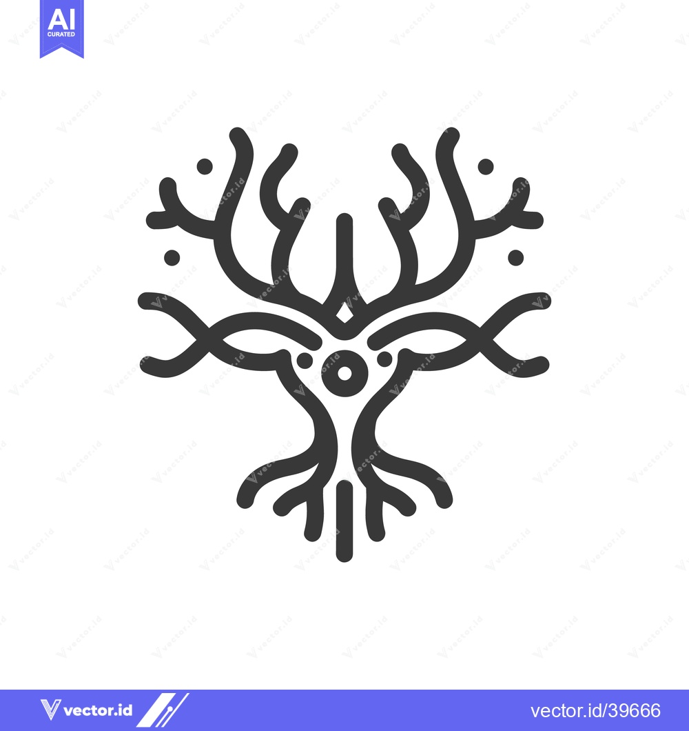 Premium Vector dari Minimalist Tree of Life Icon with Symbolic Elements and Clean Design