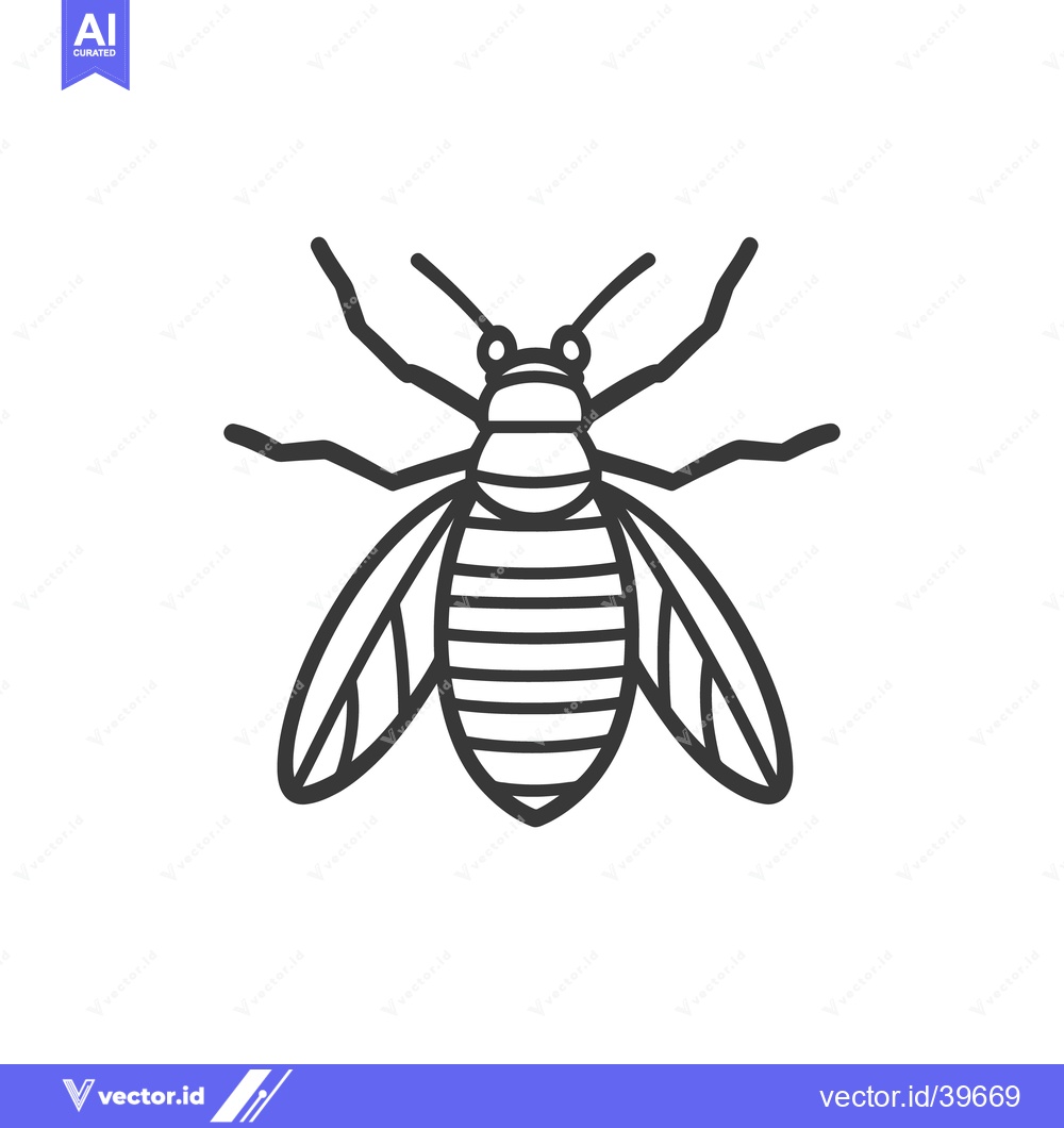 Premium Vector of A simple black and white illustration of an insect or bug