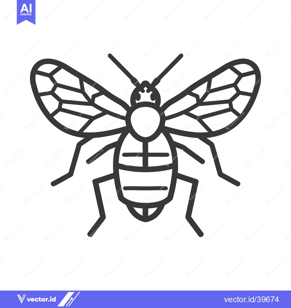 Premium Vector of A simple stylized black and white illustration of an insect