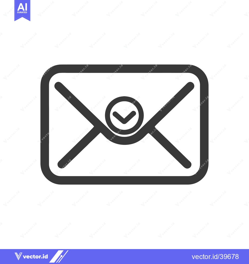 Premium Vector dari Envelope Icon with a Checkmark Inside a Circle