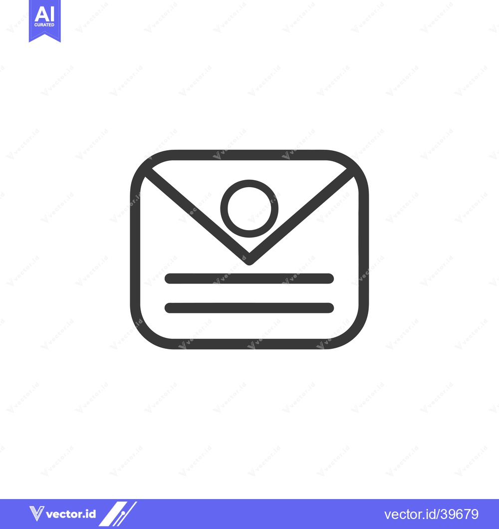 Premium Vector dari Envelope icon with a circle in the upper part