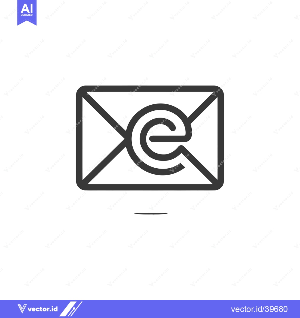 Premium Vector dari Envelope Icon with an "e" Inside