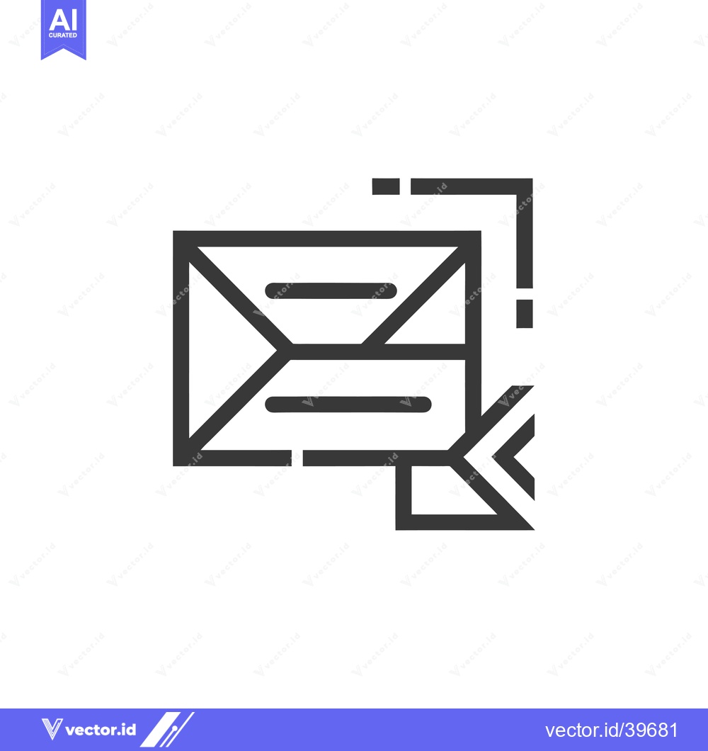 Premium Vector of Envelope Icon with Arrow Pointing Down and Left