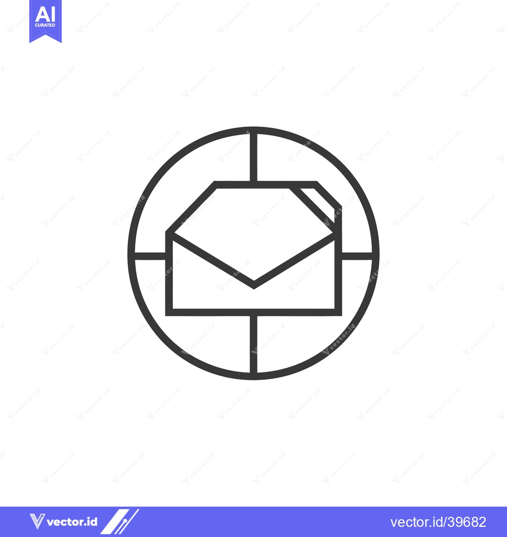 Premium Vector dari Envelope Icon with a Target Circle Around It