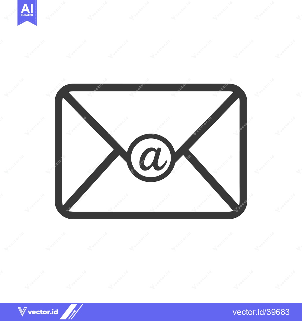 Premium Vector dari Envelope Icon with At Symbol
