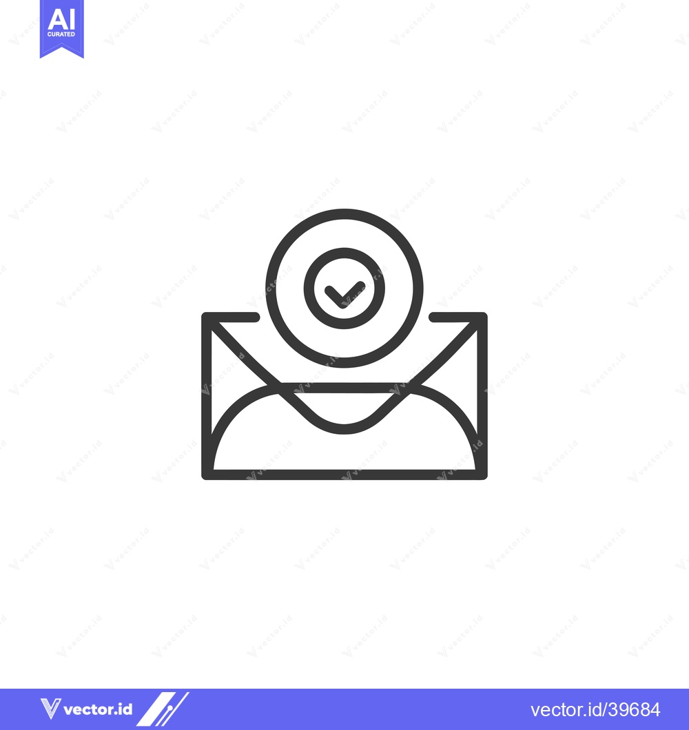 Premium Vector dari Envelope Icon with Check Mark in Circle