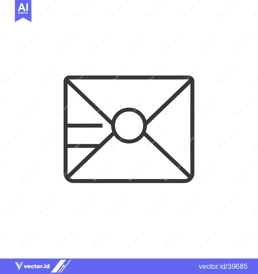 Premium Vector of Envelope Icon with Circle in the Center