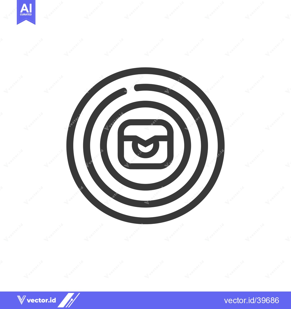 Premium Vector dari Envelope Icon Within Concentric Circles