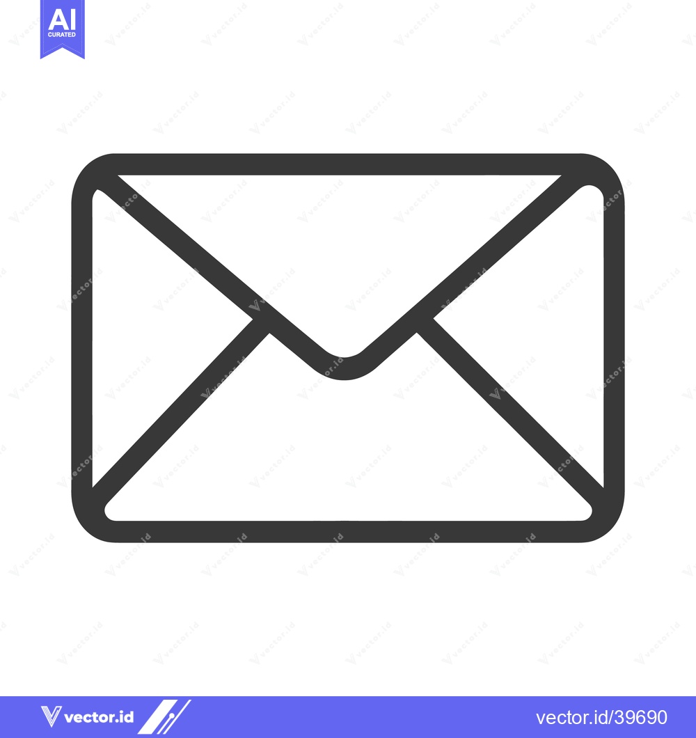 Premium Vector dari A simple graphic representing a closed envelope icon on a white backgr
