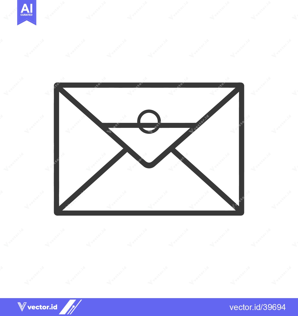 Premium Vector dari Simple line drawing illustration of a closed paper envelope icon