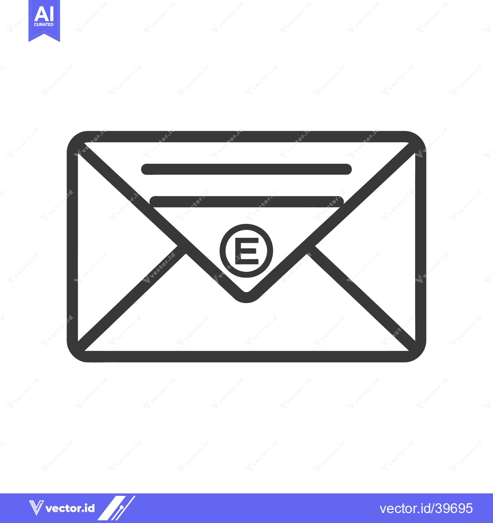 Premium Vector of A simple graphic illustration showing a closed envelope with letter E