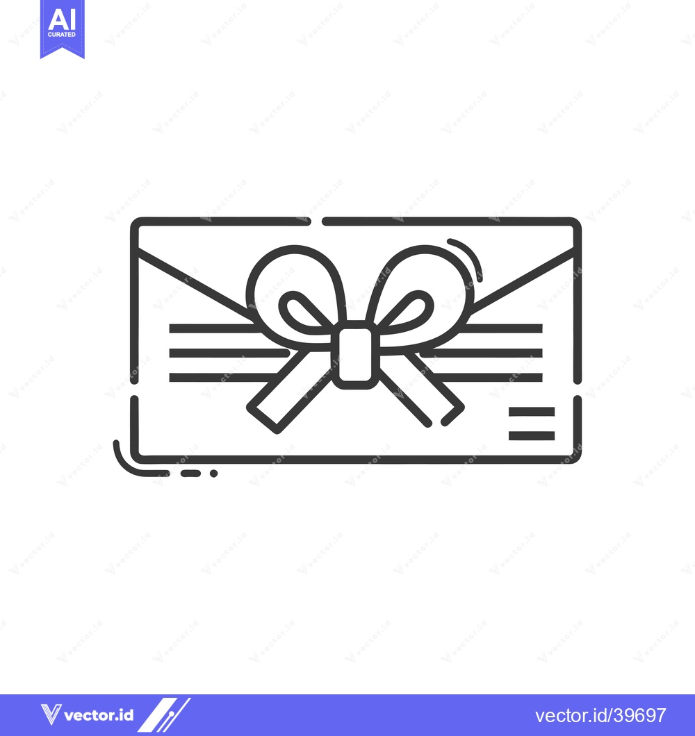 Premium Vector dari Envelope with a Bow on Top