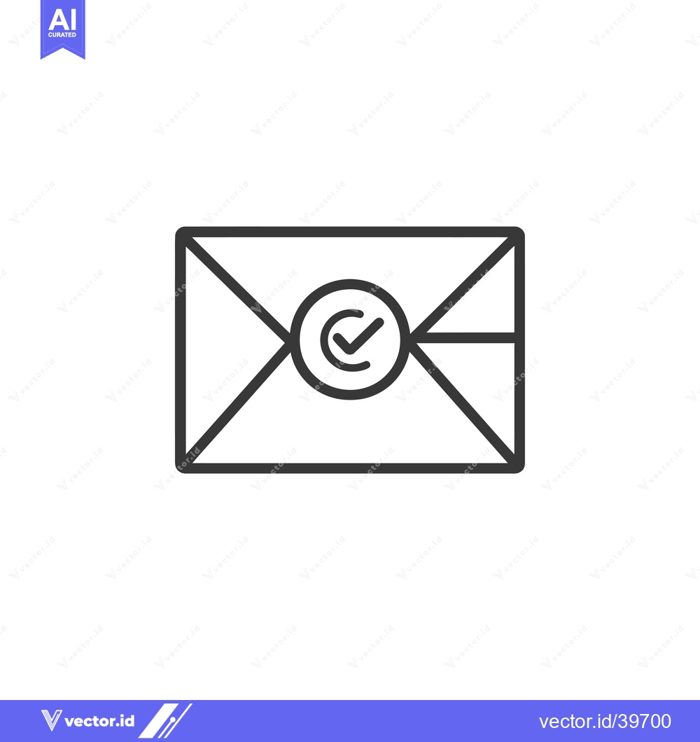 Premium Vector dari Envelope with a Check Mark in a Circle Icon