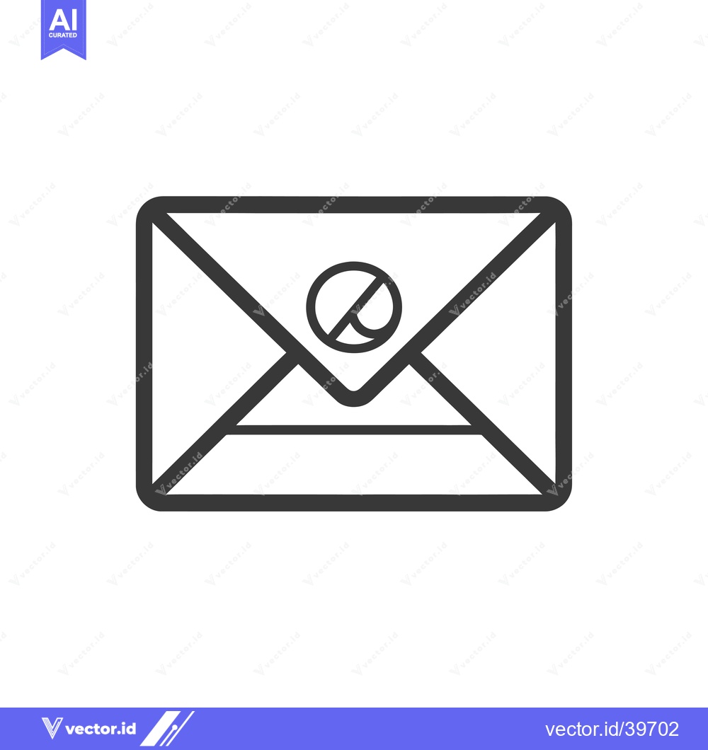 Premium Vector dari Envelope with a Circle and Diagonal Line Icon