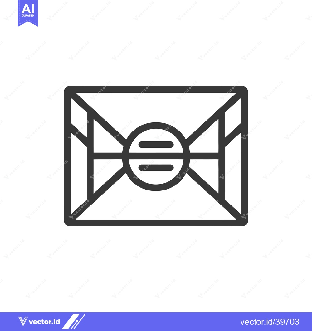 Premium Vector dari Envelope with a circular seal and a horizontal line in the middle