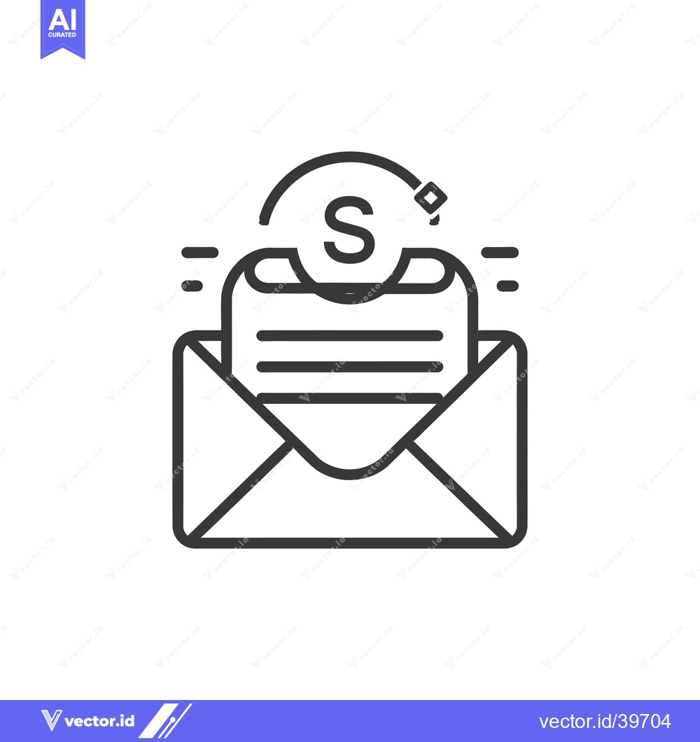 Premium Vector dari Envelope with a document and dollar sign symbol above