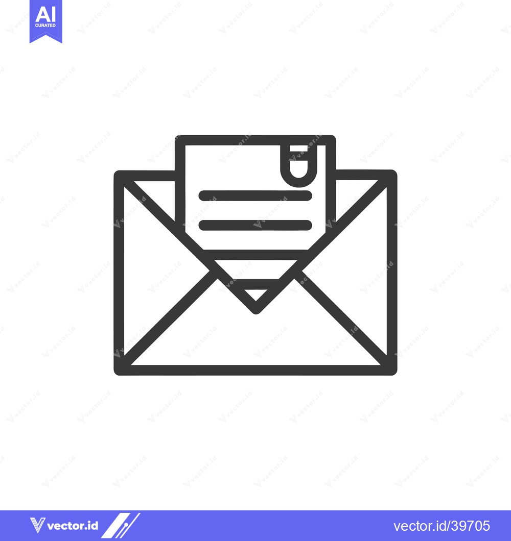 Premium Vector dari Envelope with a letter and a paperclip on top