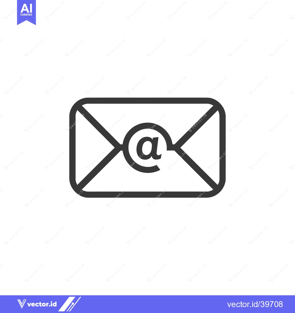 Premium Vector of Envelope with At Symbol Icon