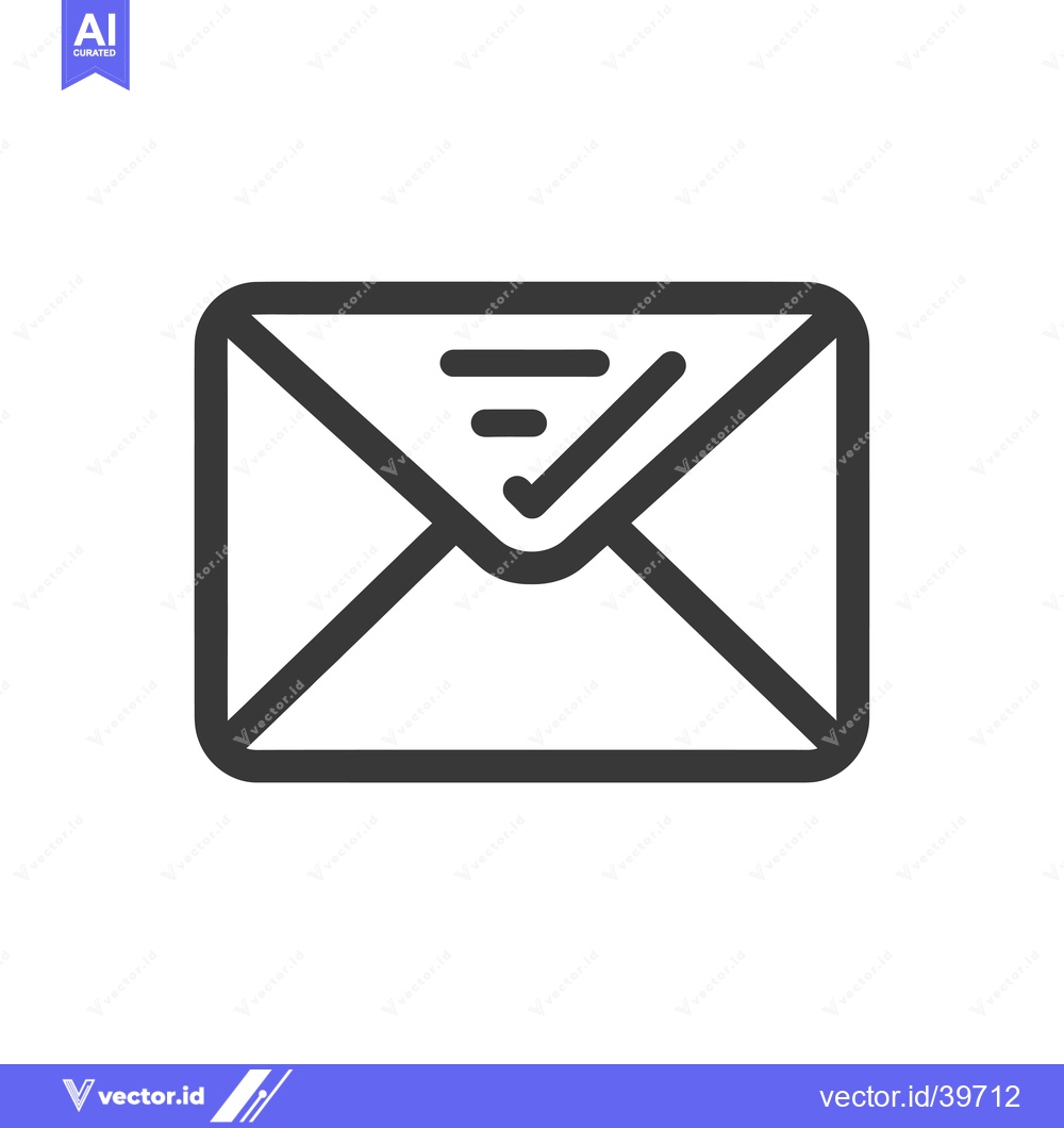 Premium Vector dari Envelope with Check Mark Icon