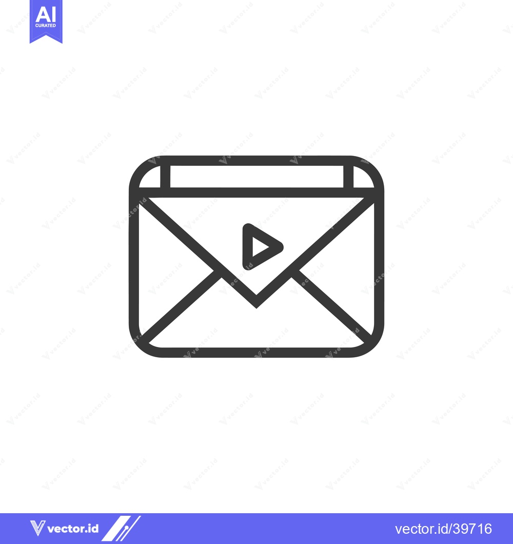 Premium Vector dari Envelope with Play Button Icon