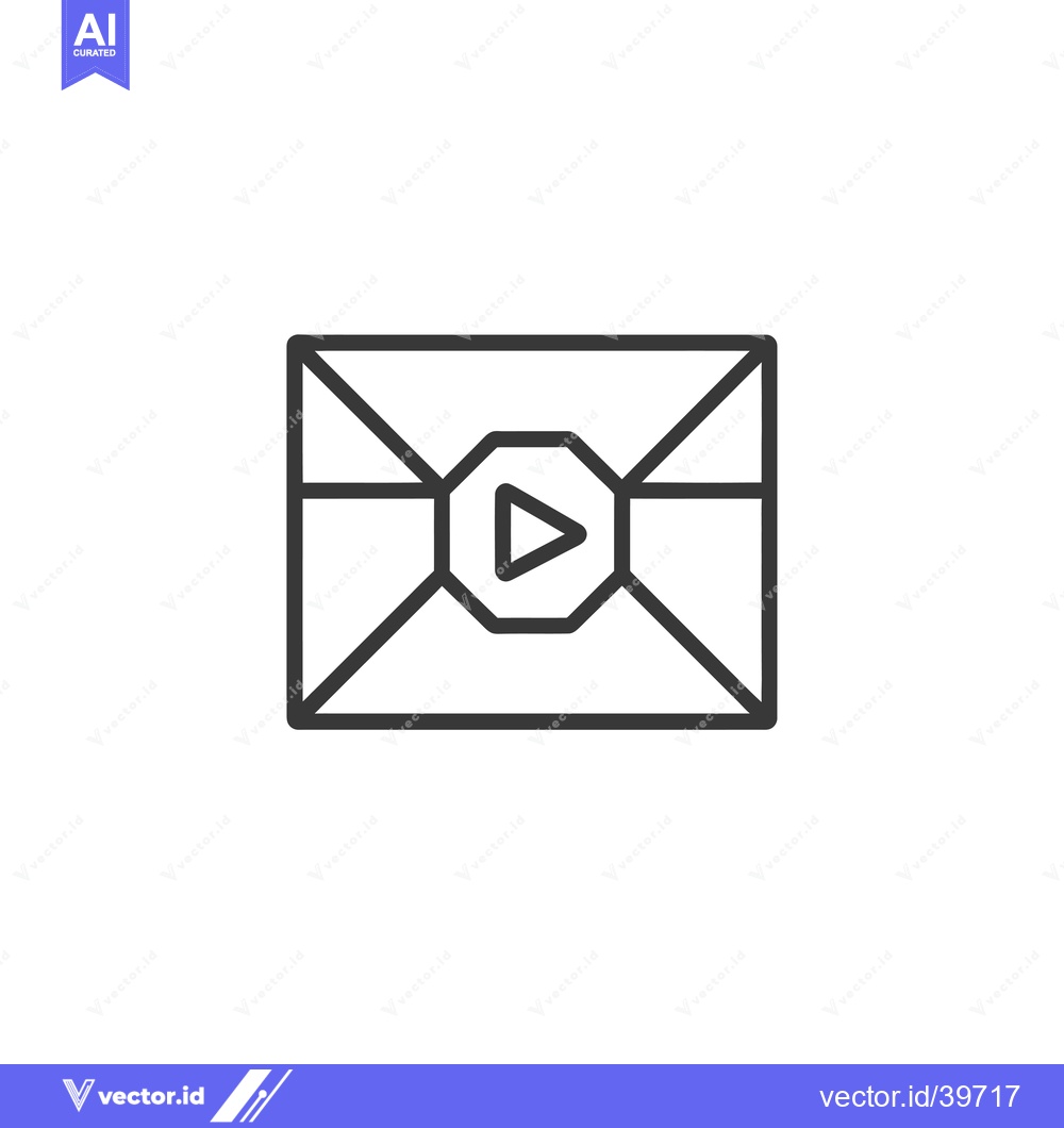 Premium Vector dari Envelope with Play Button Icon