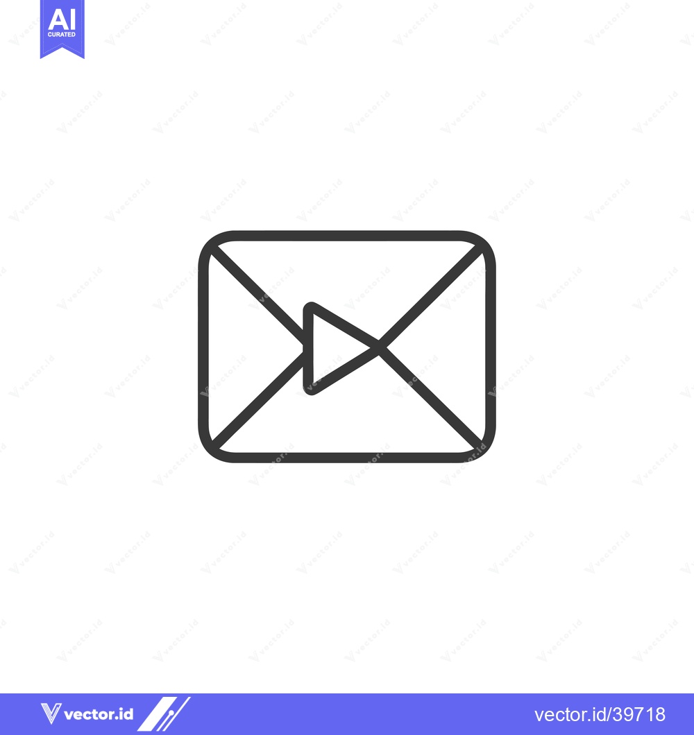 Premium Vector dari Envelope with Play Button Icon
