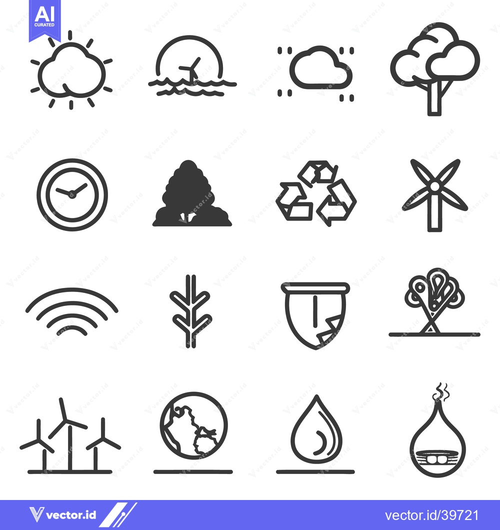 Premium Vector of Illustrations of various environmental symbols and nature related elem