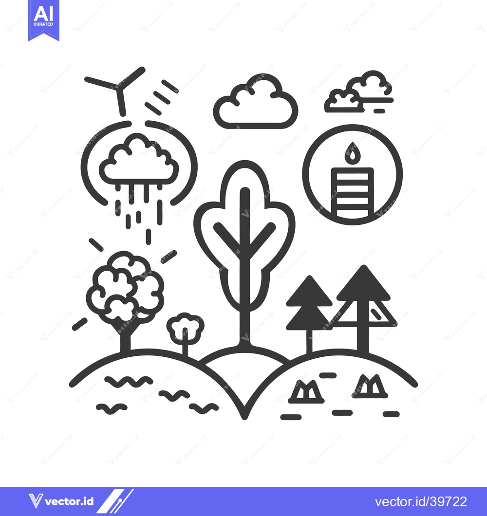 Premium Vector of An illustrative image of nature and environmental elements
