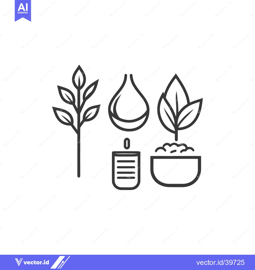 Premium Vector of Illustration showing plants with water and a lit candle below the drop
