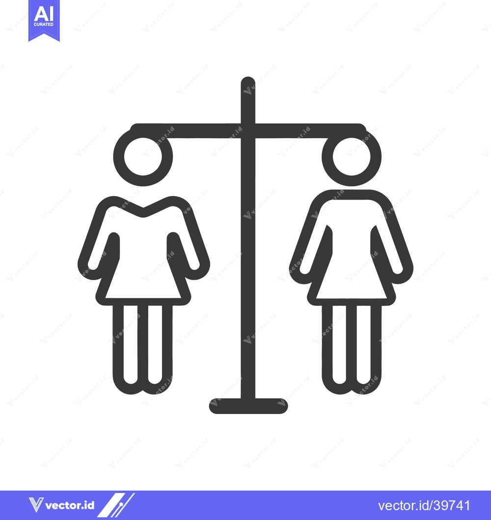 Premium Vector dari Symbolic representation of equality depicting two balanced female figu