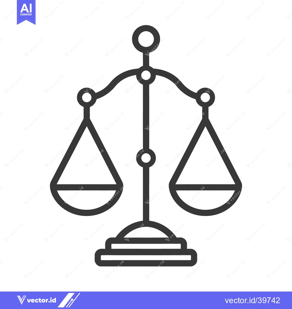 Premium Vector dari A simple graphic depicting a balance scale for legal concepts