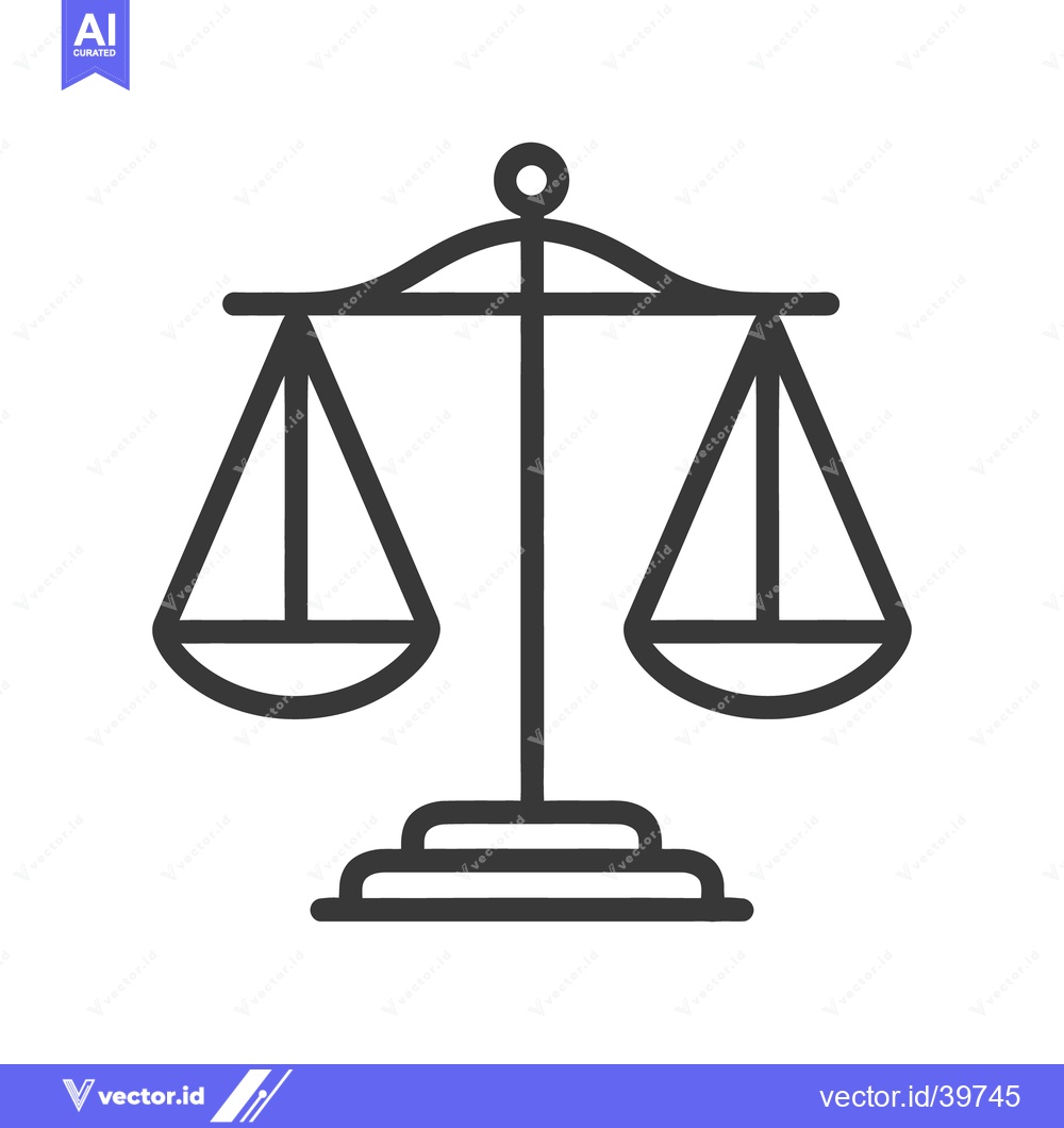 Premium Vector of An illustrated depiction of a balanced set of scales for justice