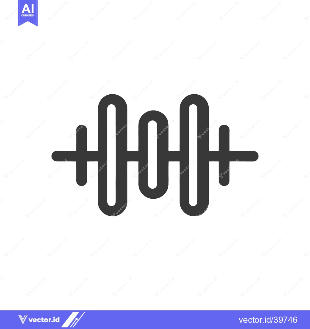 Premium Vector dari Minimalist Sound Wave Icon in Dark Gray on White Background