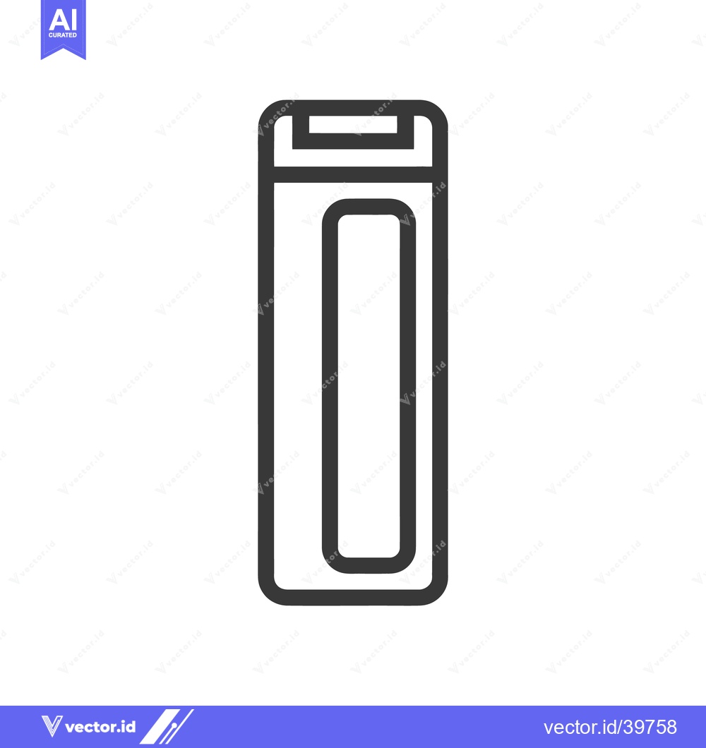 Premium Vector dari Minimalist Gray Outline Icon of a Rectangular Object with Rounded Corn