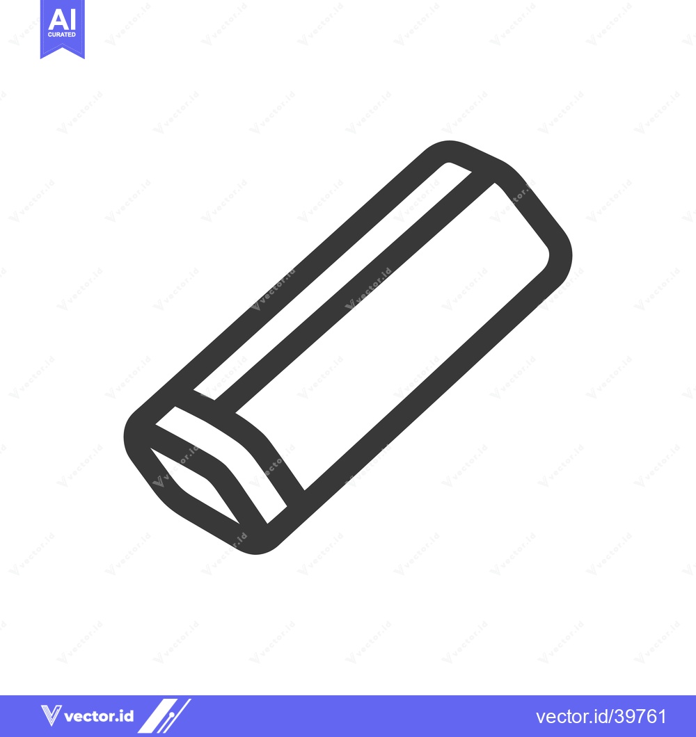 Premium Vector dari Minimalist Eraser Icon: Clean Line Art on White Background