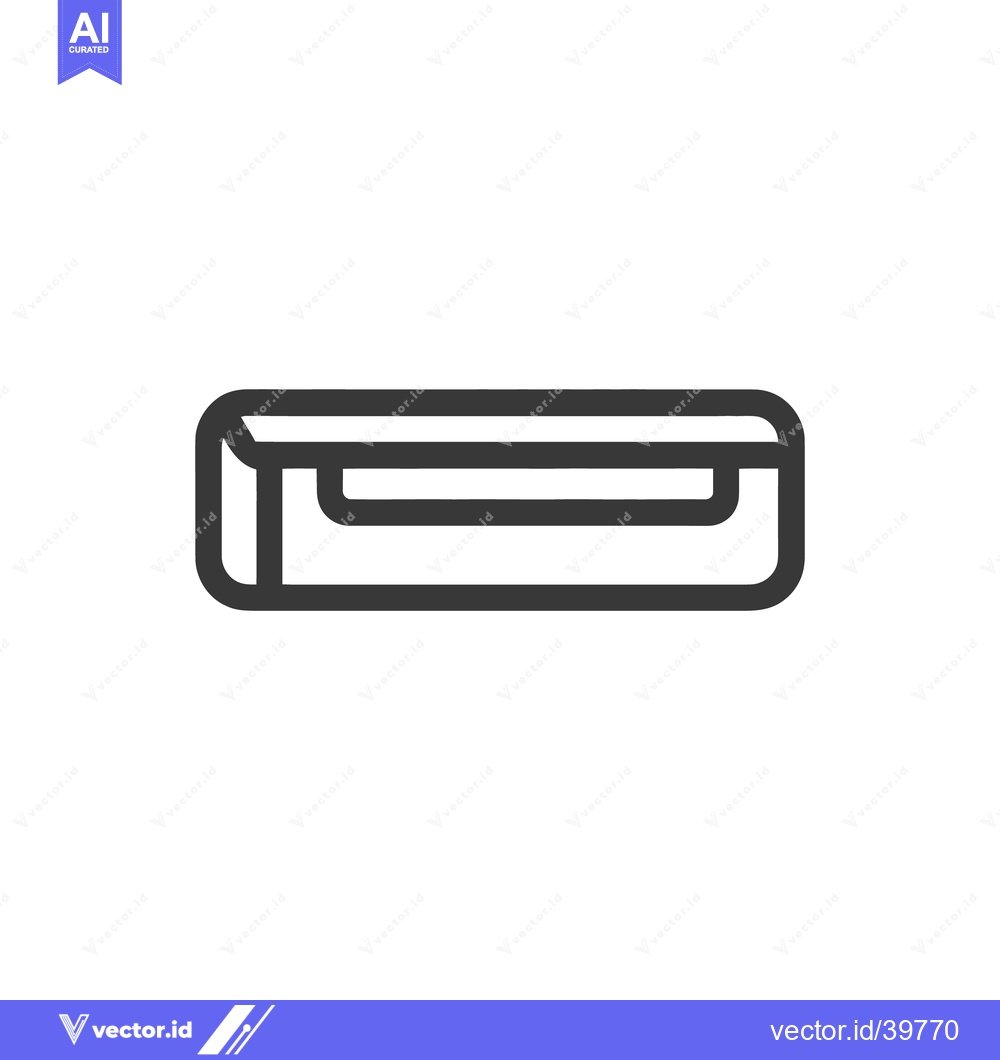 Premium Vector dari Minimalist Drawer Icon: Bold Outline, Rounded Corners, Clean Design