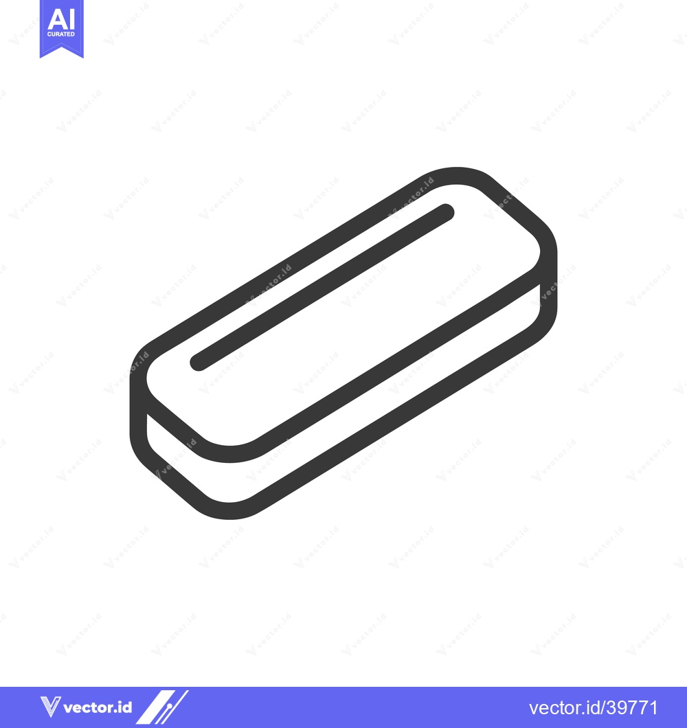 Premium Vector dari Minimalist Eraser Icon: Bold Outline on White Background, Isometric Vi