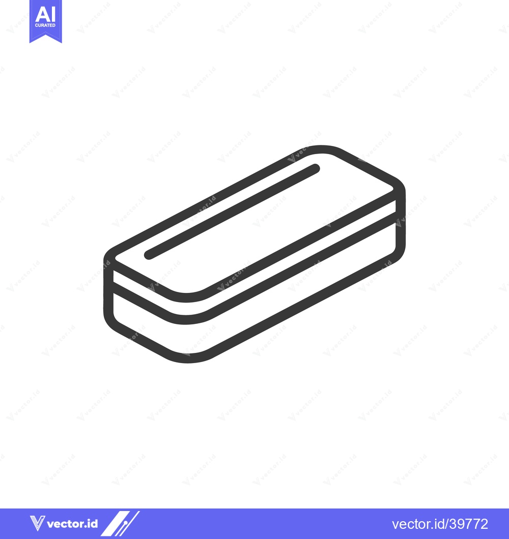 Premium Vector dari Minimalist Rectangular Box Outline Icon on White Background