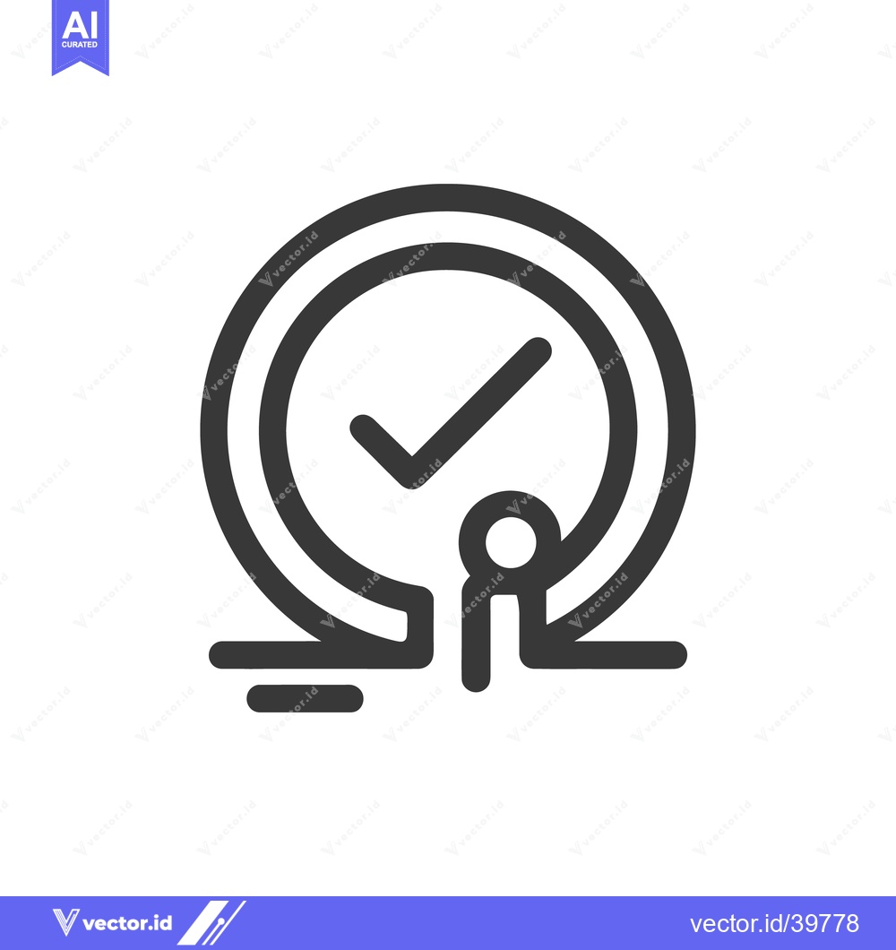 Premium Vector dari Completed Task Icon: Circular Checkmark Symbol with Progress Indicator