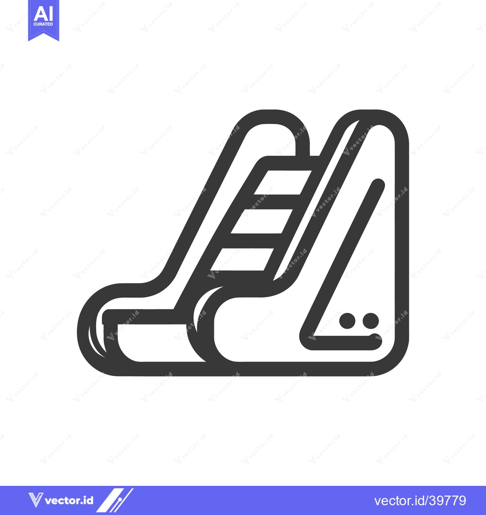 Premium Vector of Minimalist Slide Icon: Playground Equipment, Bold Outline, Modern Desi