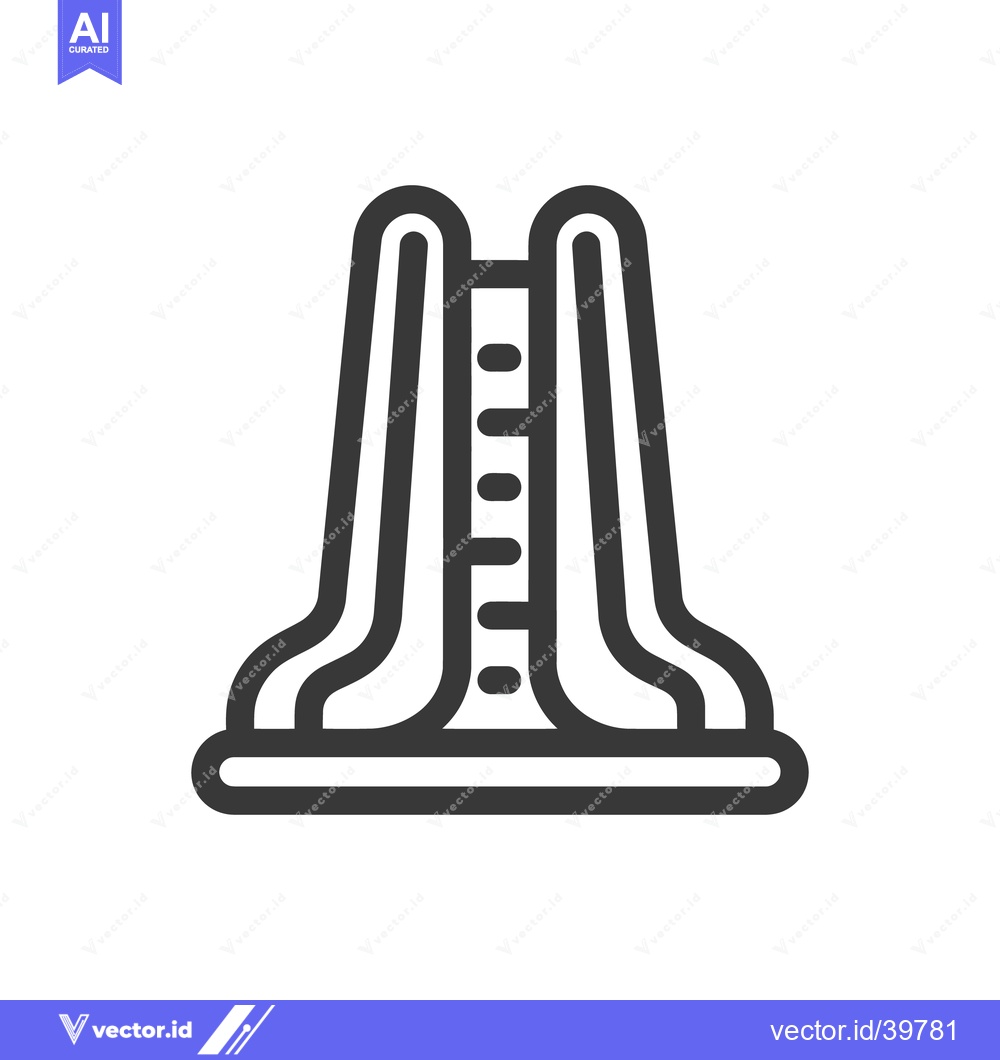 Premium Vector dari Minimalist Icon of a Water Slide with Ladder Detail