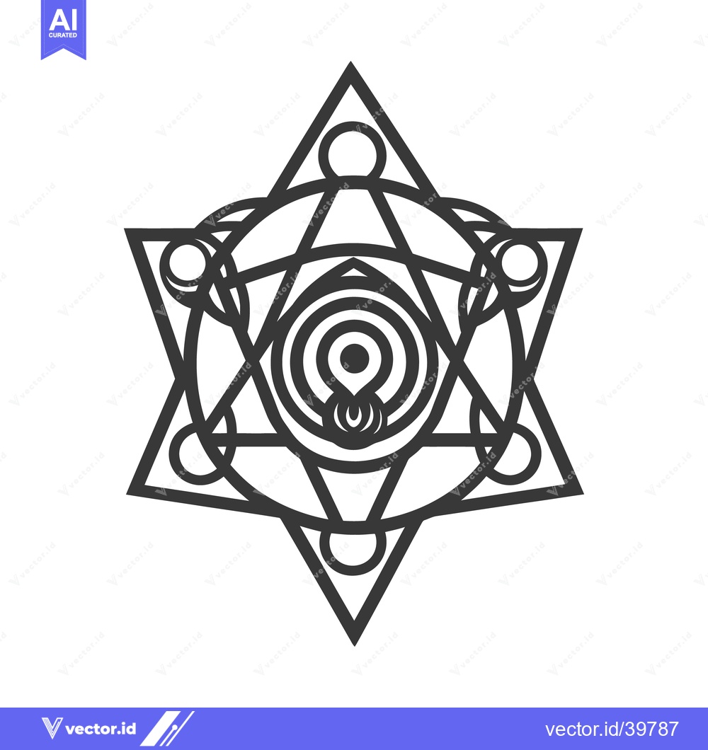 Premium Vector dari A complex geometrical symbol with many intersecting lines and shapes