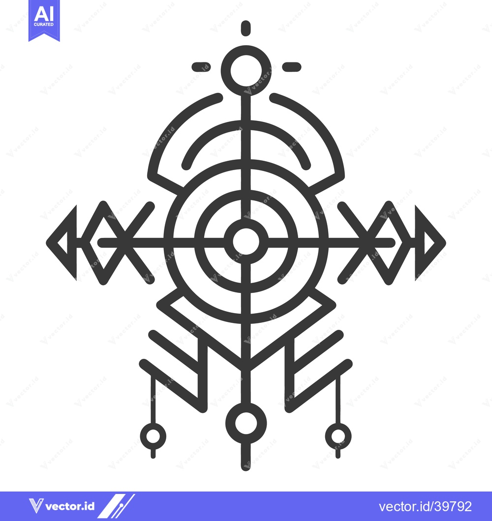 Premium Vector dari A symmetrical artistic line drawing resembling a stylized symbol