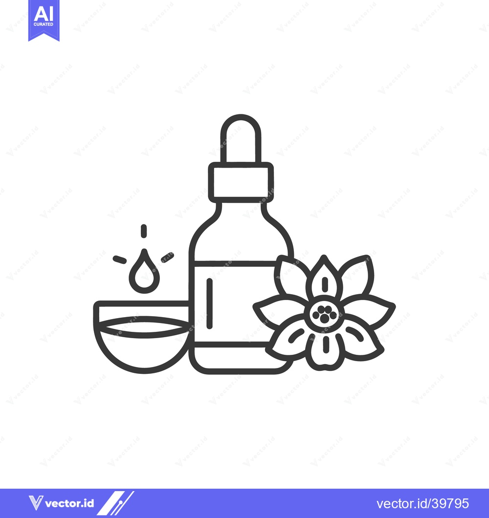 Premium Vector dari Illustration of a floral essential oil bottle with a dropper